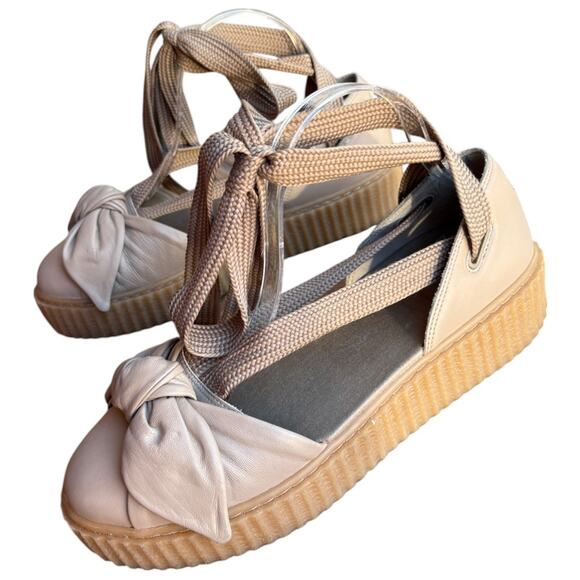Fenty Puma by Rhianna Beige Bow Ballerina Style Creeper Sandals size 10 - Picture 2 of 16